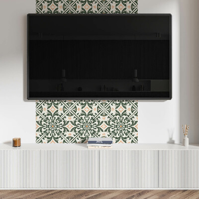 Self adhesive vinyl floor tiles Flowers surrounded by leaves