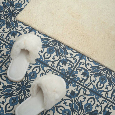 Self adhesive vinyl floor tiles Flower and leaf motif