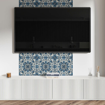 Self adhesive vinyl floor tiles Flower and leaf motif