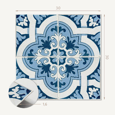 Self adhesive vinyl floor tiles Ornamental tile pattern in an elegant version