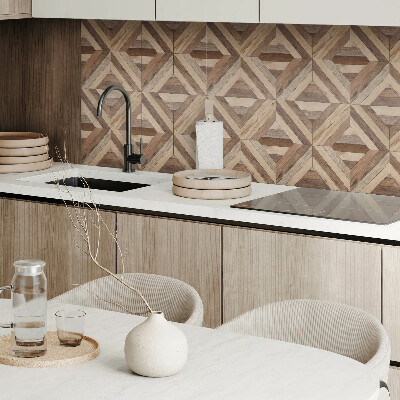 Self adhesive vinyl floor tiles A motif of natural boards in shades of brown