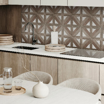 Vinyl tiles Wood shapes in a concrete mold
