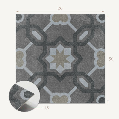 Self adhesive vinyl floor tiles Geometry in a fashionable tile pattern