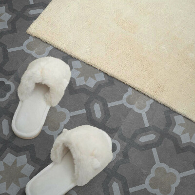 Self adhesive vinyl floor tiles Geometry in a fashionable tile pattern