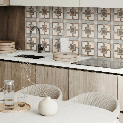 Pvc wall panels Stylish geometries on a tiled background