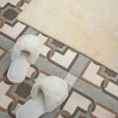 Pvc wall panels Stylish geometries on a tiled background