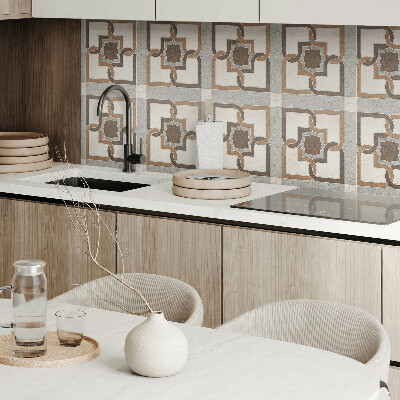 Pvc wall panels Stylish geometries on a tiled background