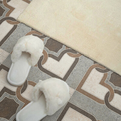 Pvc wall panels Stylish geometries on a tiled background