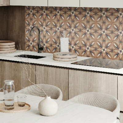 Self adhesive vinyl floor tiles Wooden flowers in a natural style