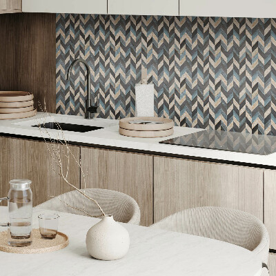 Pvc wall panels Wooden zigzags in a modern style