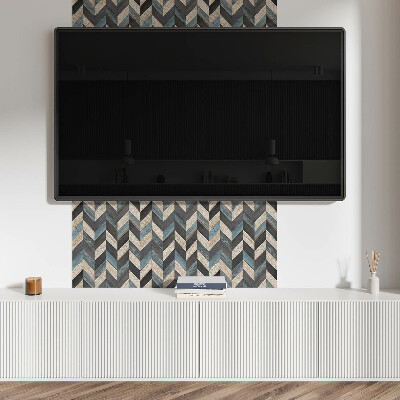 Pvc wall panels Wooden zigzags in a modern style