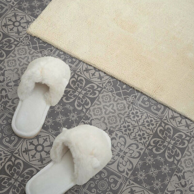 Self adhesive vinyl floor tiles Three-by-three tile layout