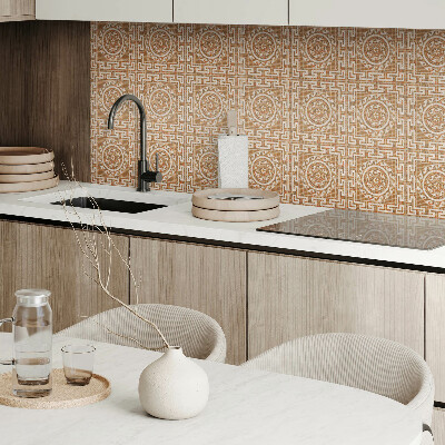 Self adhesive vinyl floor tiles Circular mosaic motif