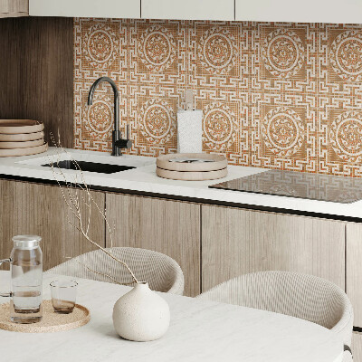 Self adhesive vinyl floor tiles Circular mosaic motif