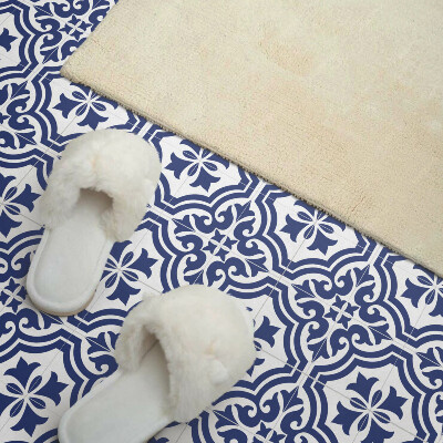 Self adhesive vinyl floor tiles Tiled plant motif in the style