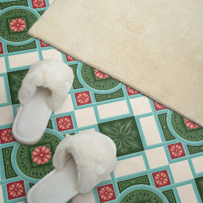 Vinyl tiles Rhombuses with a floral accent