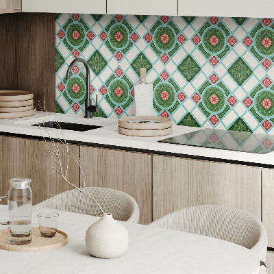 Vinyl tiles Rhombuses with a floral accent