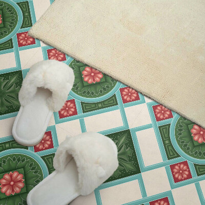 Vinyl tiles Rhombuses with a floral accent