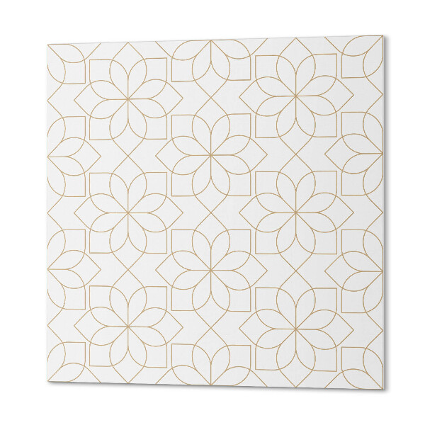 Self adhesive vinyl floor tiles Pattern of flowers in geometric shapes
