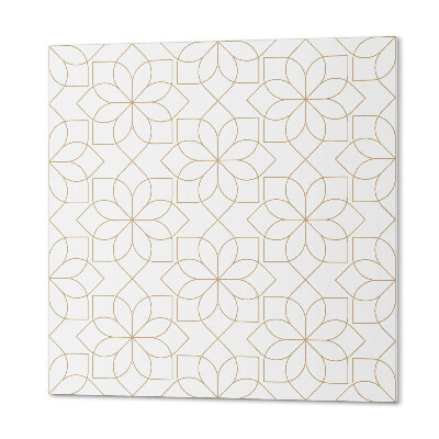 Self adhesive vinyl floor tiles Pattern of flowers in geometric shapes