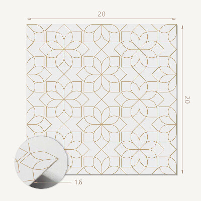 Self adhesive vinyl floor tiles Pattern of flowers in geometric shapes