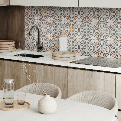 Vinyl tiles Checkered pattern with flowers