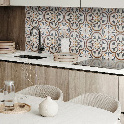 Vinyl tiles Checkered pattern with flowers