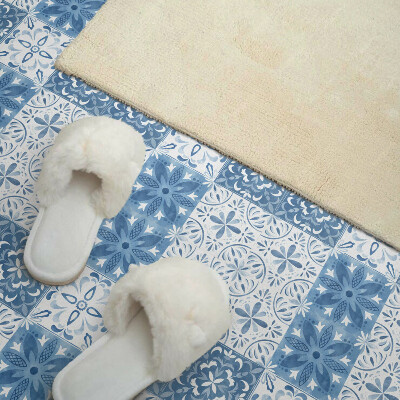 Self adhesive vinyl floor tiles Floral motif in stylish tiles