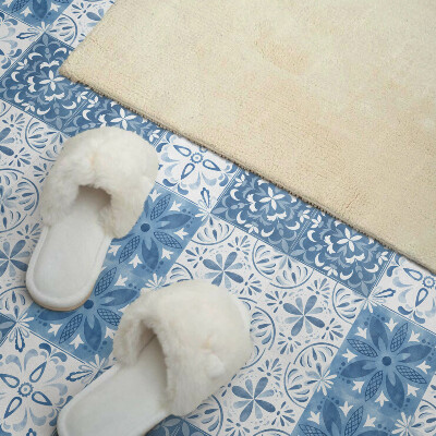 Self adhesive vinyl floor tiles Floral motif in stylish tiles