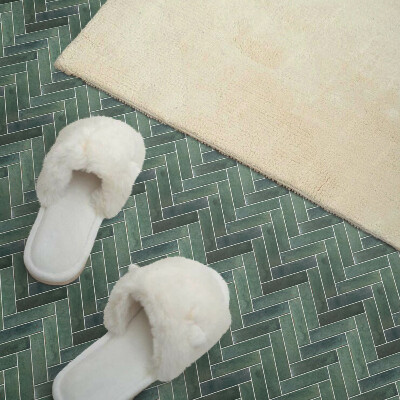 Self adhesive vinyl floor tiles Three-dimensional herringbone structure