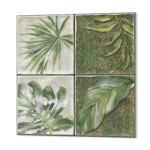 Pvc wall panels Leaf motif in a tile style