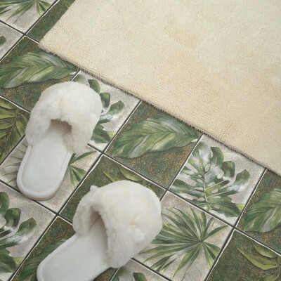 Pvc wall panels Leaf motif in a tile style