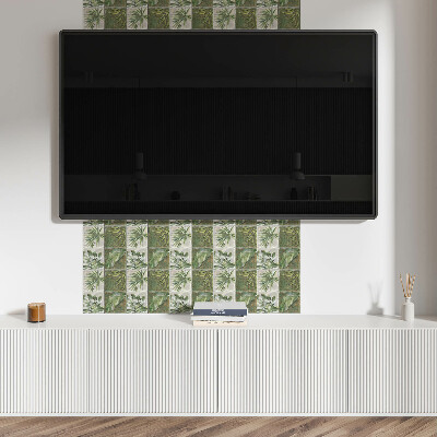 Pvc wall panels Leaf motif in a tile style