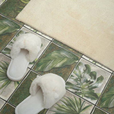 Pvc wall panels Leaf motif in a tile style