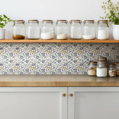 Vinyl wall tiles Kitchen utensils