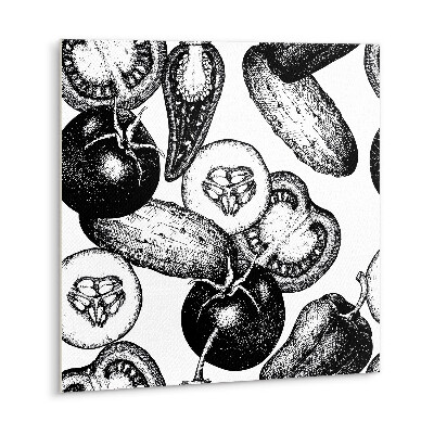 Vinyl tiles Black and white vegetables