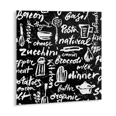 Self adhesive vinyl tiles Black and white kitchen signs
