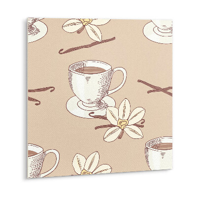 Self adhesive vinyl tiles A cup of coffee with a vanilla pod