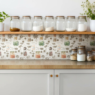 Self adhesive vinyl tiles Spices in jars