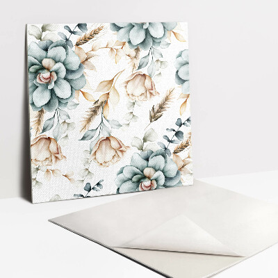 Vinyl tiles Painted flowers