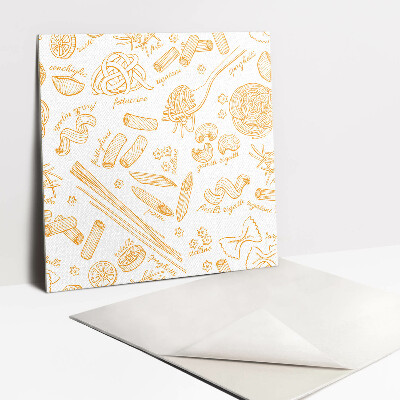 Vinyl tiles Yellow pasta motif