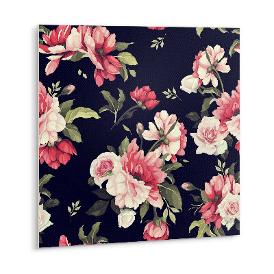 Vinyl wall tiles Pink flowers