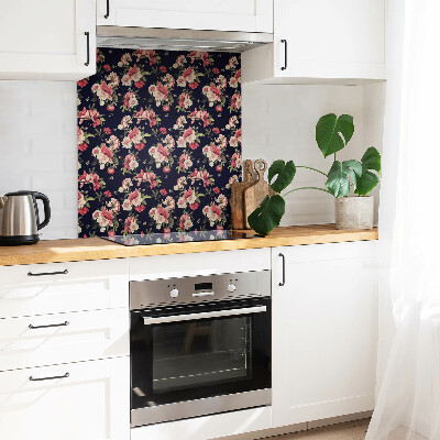 Vinyl wall tiles Pink flowers