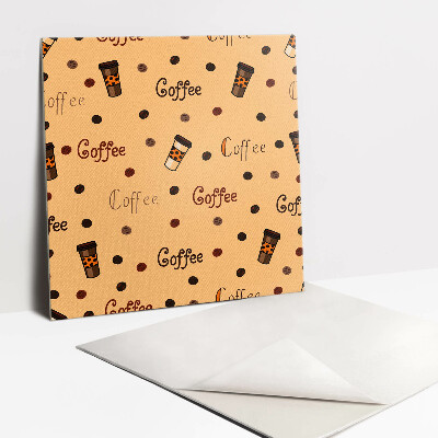 Vinyl wall tiles Cartoon coffee