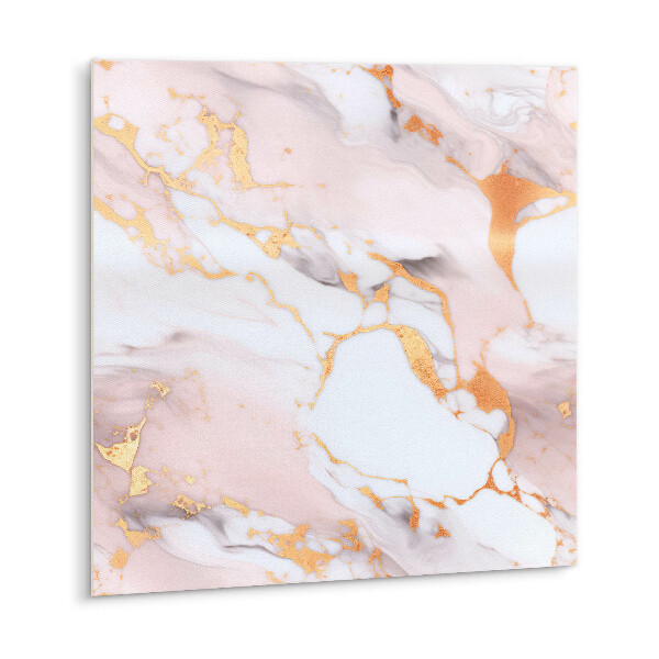 Self adhesive vinyl floor tiles Pastel marble and gold