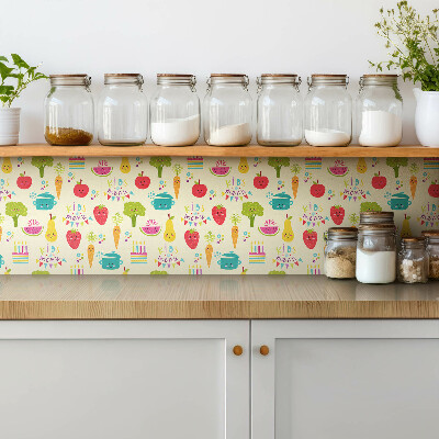 Vinyl wall tiles Cartoon vegetables and fruits