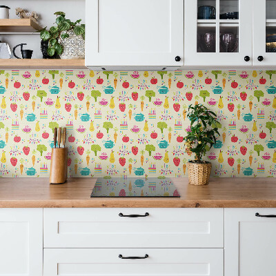 Vinyl wall tiles Cartoon vegetables and fruits