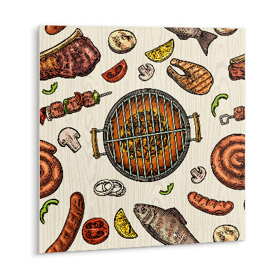 Vinyl wall tiles Barbecue dishes