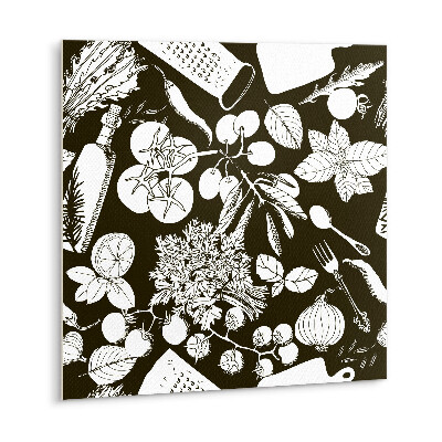 Vinyl tiles Black and white cartoon vegetables