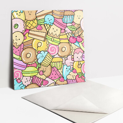 Vinyl tiles Colorful cartoon sweets